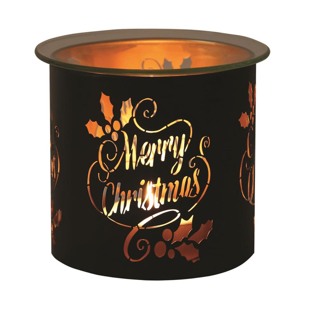 Aroma Black & Gold Merry Christmas Jar Sleeve & Wax Melt Warmer £6.29